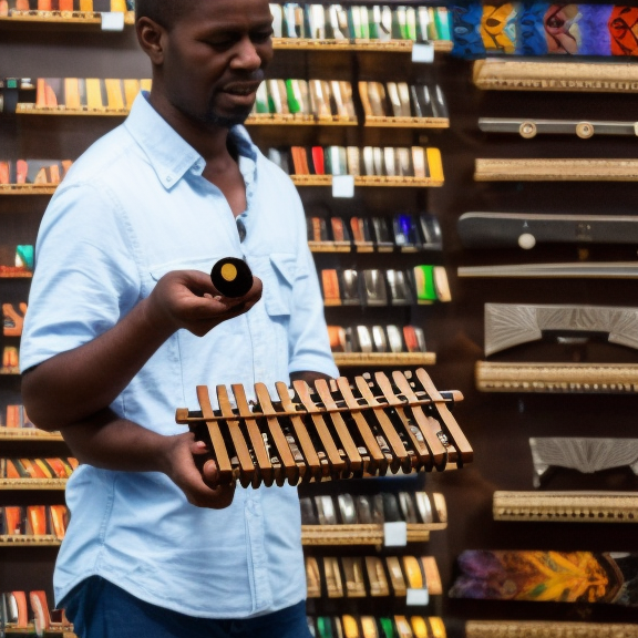 a_man_selling_a_kalimba_in_a_store